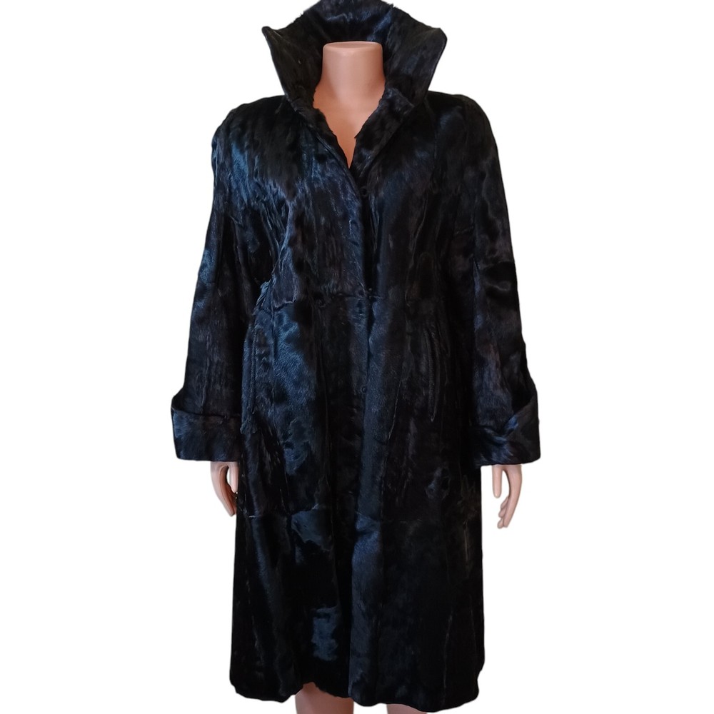 Vintage 1950’s Broadtail Lamb Black Coat Large