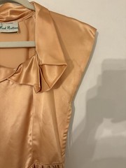 Vintage 1940s Fred Perlberg Dance Originals Golden Satin Evening Gown Peplum
