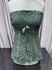 VTG Ann Ferriday Stock Sequin Pucker Lace Strapless Fairy Corset Top M/L