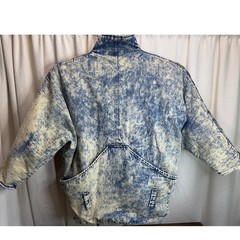 Vintage 80s Oversized Bebe Furrrina Acid Washed Jean Jacket Women’s Size Small
