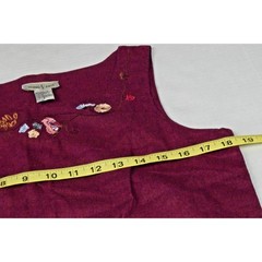 Vintage Dress Shirt Set Studio Ease Size 8 90s Wine Red Butterflies Linen Rayon