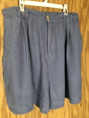 Vintage Women’s Size XL Blue 100% Silk Shorts Inseam 6 Elastic Waist 31-33