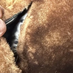 I R Fox Genuine mink fur lined shoulder cape stole wrap old Hollywood w/ pockets