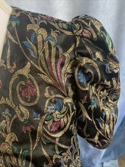Vintage 1980s 1990s Metallic Top Jumpsuit Size 6 Black Gold Performance Costume