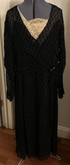 Turn of Century 1920’s BLack Afternoon DRESS Geometric details, lace, jewels.