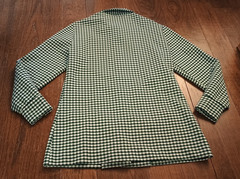 Vtg Alfred Dunner Green White Plaid Full Button Up Shirt Jacket Pockets USA 12