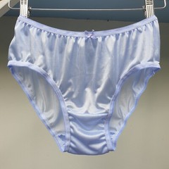 Vintage Slippery Nylon Panty Bluish Purple Bikini Sheer Brief Sz. 7-8 Hip 38-42″