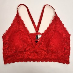 Torrid Red All over Lace Bralette Bra Size 2X