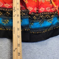 Boho Rayon Tunic Top Womens Size 14 Multicolor Fringe Peasant Carole Little