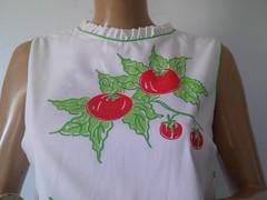 Vtg 60’s VESTED GENTRESS Pop Art Whimsical TOMATO Tomatoes Print Sheath Dress 12
