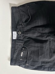 I Love Ugly Women’s Black Straight Denim Jeans Size M 5-Pocket Button Logo