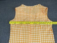 Vtg Rawson Square Sleeveless Dress Retro Orange White 1960’s
