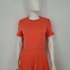 Vintage Elegant Miss California Maxi Pleated Dress Coral Hippie Boho Gypsy 70s