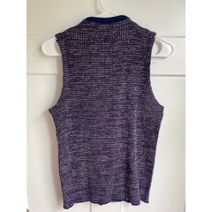 Vintage Marled Knit Sweater Vest Blue Purple Space Dye Grunge Goblincore Tank