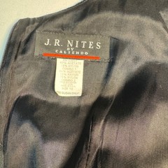 J.R. Nites Black Velvet Bodice Dress 90s Size 10 Minimal Midi Formal