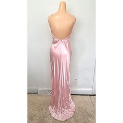 Be Smart Y2K Pink Satin Empire Maxi Dress Size 6 Vintage 90s Fairy Prom Hoco