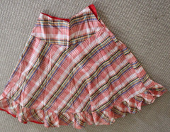 Vtg 1950s Homemade Taffeta Plaid Skirt