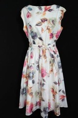 RARE VINTAGE FRENCH 1970’S FINE POLY FLORAL PRINT PARTY DRESS SIZE 10-12