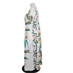 Vintage Hilo Hattie Hawaii Bird of Paradise Muumuu Tropical Waterfall Back Tiki