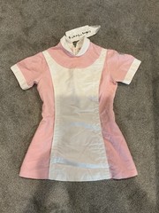 Vintage Snowhite Milwaukee Nurse Top dress Uniform Pink/White