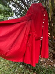 Vintage Jerold Cape Coat Bright Red One Size