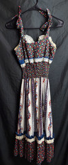 1970’s Da AlCa Lacey Ruffled Floral Cottagecore Dress Size 9-10