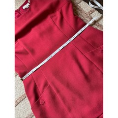 Vintage Ann Taylor Red Structured Short Sleeve Midi Secretary Dress Size 14
