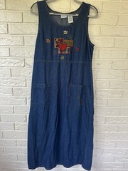 Bobbie Brooks Women’s VTG 90s Denim Maxi Dress School Teacher Cottagecore