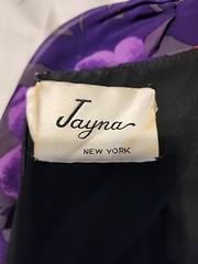 Vintage Jayna New York Floral Design Purple/Red/Green Zipper Back And Sleeves