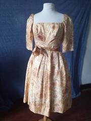 Suzy Perette 1960s Yellow Party Dress Vintage Small Size Beautiful