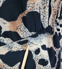 Vintage Wild Rose Tan/Brown/Black Animal Print Dress w Peplum Size 14