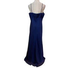 Vtg 90s Gown 14 Blue Beaded Cowl Neck Dress Celestial Whimsigoth Fairy Prom