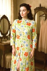 Vintage Donald Brooks Maidenform Floral Maxi Robe Hostess Duster 60s Mod S