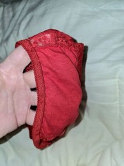 Vintage 70s Van Dale Fantasy Collection String Bikini Red Lace Panties Size 5 S