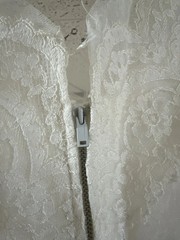 Vintage 1950s Ivory Ruffled Tulle Wedding Dress Gown Party Prom Lace Trim