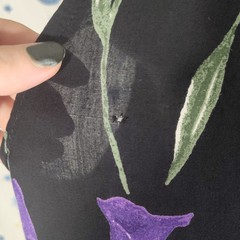 Vintage Semi-sheer Black & Purple Calla Lily Sleeveless Dress | Size 14w