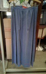 Vintage Blue White Polka Dot Pioneer Zipper Skirt with Red Sash Tie Bicentennial