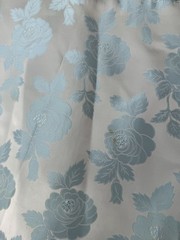 70’s Ice Blue Floral Brocade Cocktail Sheath Dress Matching Coat Metallic 28” 4