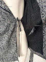 Vintage Liz Claiborne Robe Jacket Small Black White Paisley 90s Lounge Wear