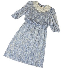 Vintage 70’s 80’s Lady Carol Petites of New York Sz 12 Dress Women’s Lace Collar