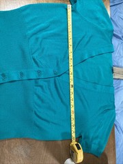 Vintage 1990s Women’s Bright Teal Knit Cardigan Worthington XL Short Sleeves