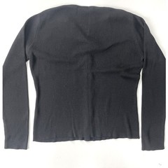 100% Silk Ann Taylor Vintage Ribbed Knit Cardigan Sweater Black Women Medium EUC