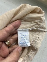 Vintage Dixie Belle 100% Nylon Lace Trim Bikini Panty Panties Briefs Beige Sz 6