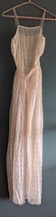 1930s Floor Length Nightgown Sheer Lingerie 2-Piece Pale Peach Size Small