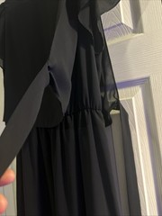 Vintage Lorac Original Black Layered Flowy Dress Size 14 1/2 Polyester