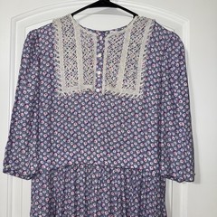 Vintage Jane Schaffhausen Maxi Dress Women’s Size 10 Floral Purple Cottagecore