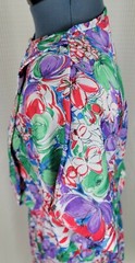 Vintage Dress in White/Red/Green/Blue/Purple Florals Size A2 (S?)