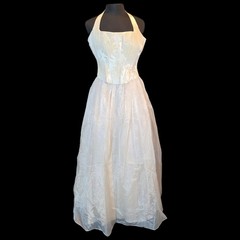 Vintage 90s Cream Halter Dress