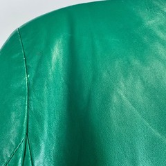 Michael Hoban North Beach Green Leather Blazer Jacket Vintage Womens Size 7/8