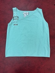 Vintage Joseph A Paris London New York Top Baby Blue W/silver Buckle Sz M